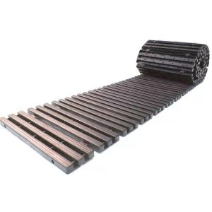 Kerti út, Strend Pro Garden RIP708, sötétbarna, 30 x 8 cm, összekapcsolható, 140 cm hossz, polipropilén (PP) műanyag, maximum 200 kg teherbírás, 16 modul/csomag