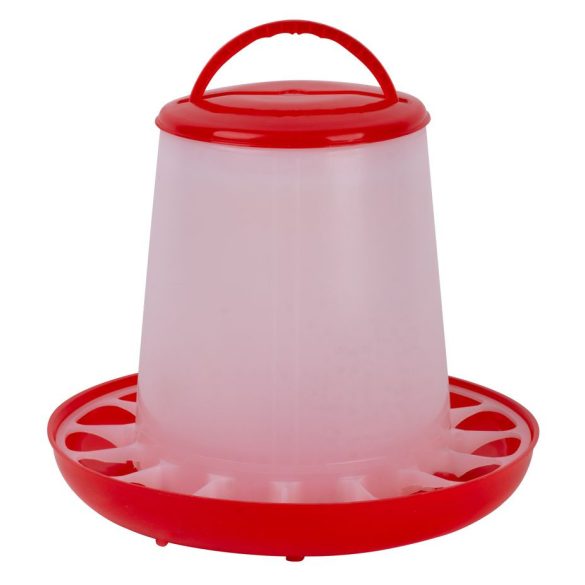 Baromfi etető, Strend Pro Garden Goodfarm PFD31, piros, 9 kg, műanyag, felfüggeszthető, védőrácsos