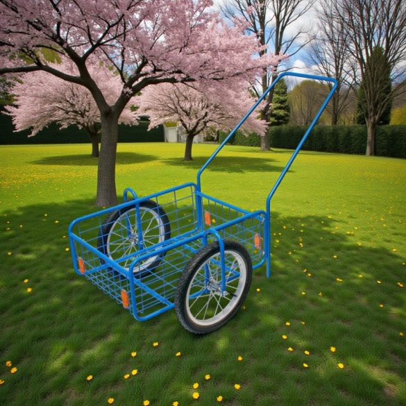 Kétkerekű kocsi, Pegas RDV 7, kék, 61,8 x 41,8 x 23,2 cm, 100 kg teherbírás, felfújható kerekek, kerék átmérő 39 cm, acélcső váz, kivehető fogantyú