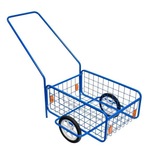 Kétkerekű kocsi, RDV 3 / Popular 3, kék, 61,8 x 41,8 x 23,2 cm, 50 kg teherbírás, 23 cm tömör kerekek, acélcső váz, kivehető fogantyú