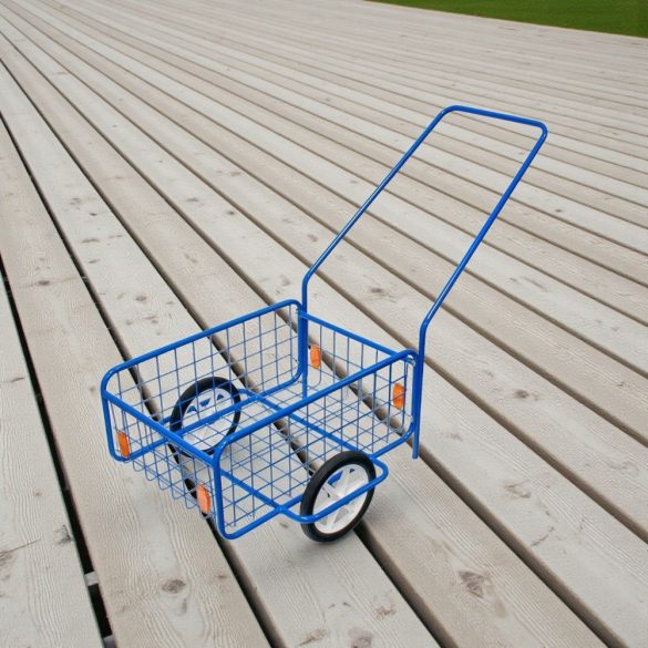 Kétkerekű kocsi, RDV 3 / Popular 3, kék, 61,8 x 41,8 x 23,2 cm, 50 kg teherbírás, 23 cm tömör kerekek, acélcső váz, kivehető fogantyú