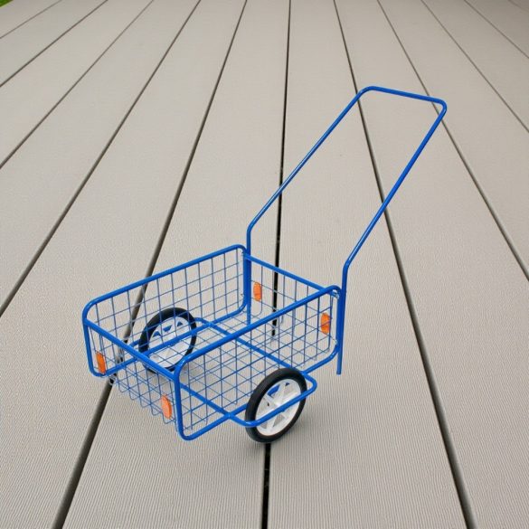 Kétkerekű kocsi, RDV 3 / Popular 3, kék, 61,8 x 41,8 x 23,2 cm, 50 kg teherbírás, 23 cm tömör kerekek, acélcső váz, kivehető fogantyú