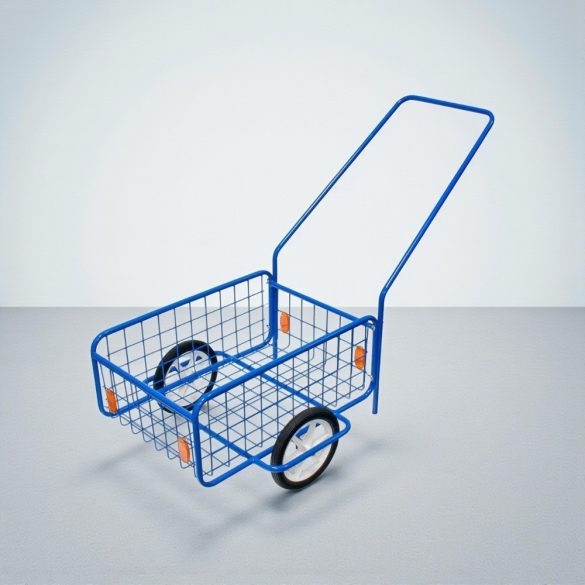 Kétkerekű kocsi, RDV 3 / Popular 3, kék, 61,8 x 41,8 x 23,2 cm, 50 kg teherbírás, 23 cm tömör kerekek, acélcső váz, kivehető fogantyú