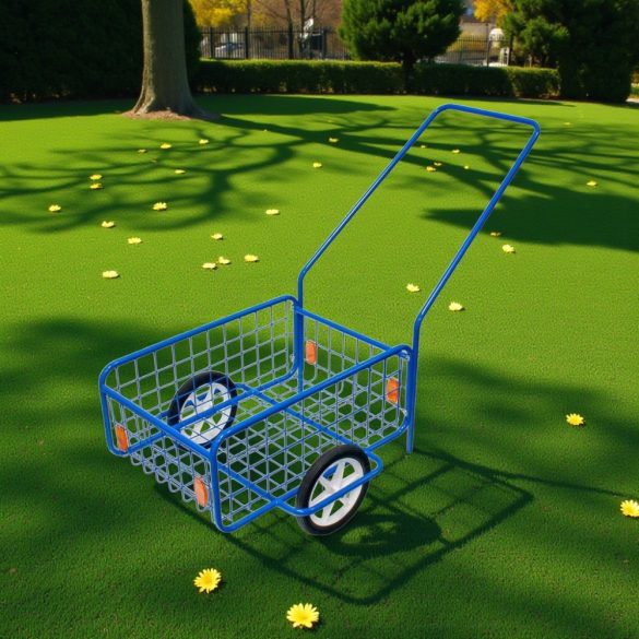 Kétkerekű kocsi, RDV 3 / Popular 3, kék, 61,8 x 41,8 x 23,2 cm, 50 kg teherbírás, 23 cm tömör kerekek, acélcső váz, kivehető fogantyú