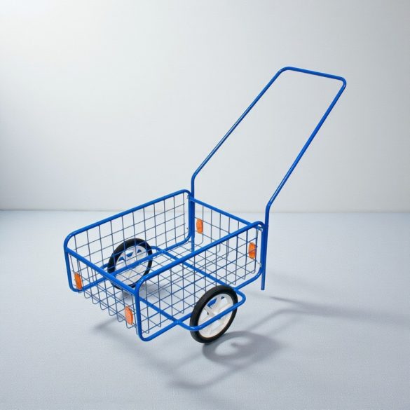 Kétkerekű kocsi, RDV 3 / Popular 3, kék, 61,8 x 41,8 x 23,2 cm, 50 kg teherbírás, 23 cm tömör kerekek, acélcső váz, kivehető fogantyú