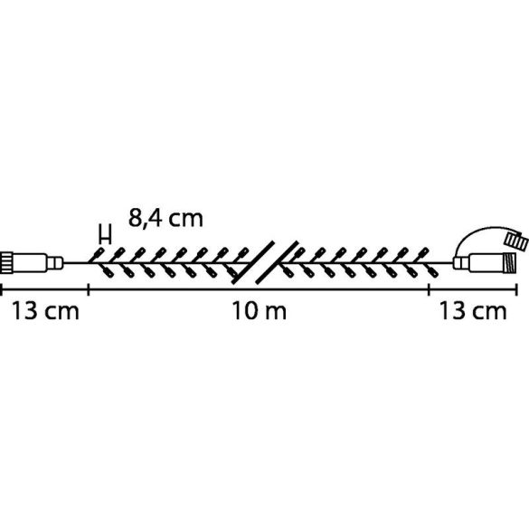 LED fényfüzér, MagicHome Vianoce Multi-Connect Star Line, 10 m, 120 LED, többszínű, egyszerű világítás, kültéri, fekete kábel, 230 V, 50 Hz