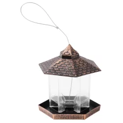   Madáretető, Strend Pro Garden, bronz, 19 x 22 cm, 900 ml, műanyag, kültéri, tetővel, akasztható
