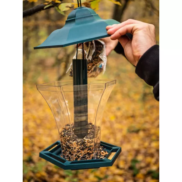 Madáretető, Strend Pro Garden, fekete, 29 x 30 cm, 1100 ml, műanyag