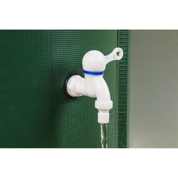 Esővízgyűjtő hordó, Strend Pro Garden CRB75, zöld, 750 l, kör alakú, összecsukható, két csappal, erősített PVC, cipzáras tető szűrőhálóval, magasság: 98 cm, átmérő: 100 cm