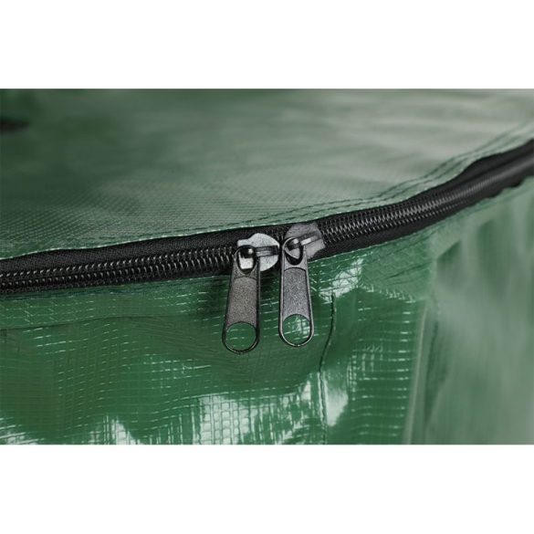 Esővízgyűjtő hordó, Strend Pro Garden CRB75, zöld, 750 l, kör alakú, összecsukható, két csappal, erősített PVC, cipzáras tető szűrőhálóval, magasság: 98 cm, átmérő: 100 cm