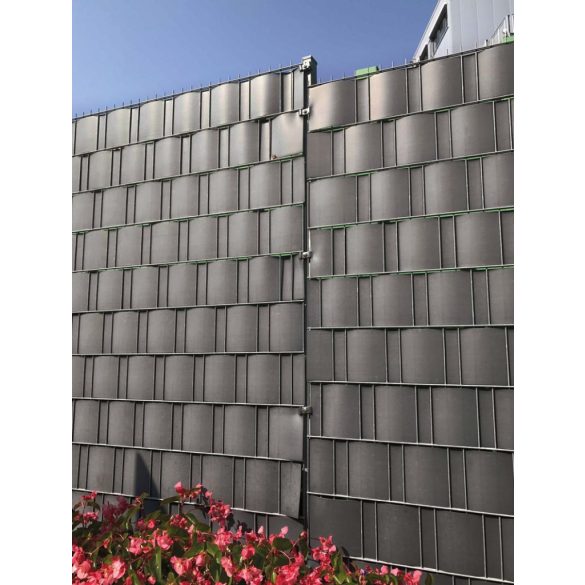 Árnyékoló szalag kerítésre, Strend Pro Garden Eurostandard, 19 cm x 26 m, antracit, fedő, kerítéspanelhez, 1050 g/m2
