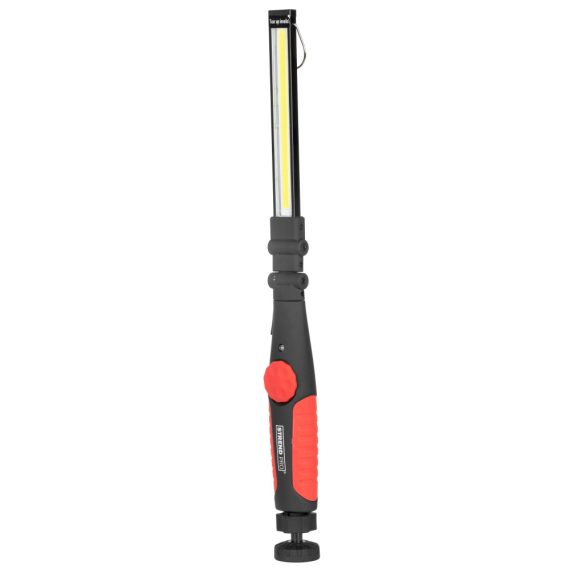 Munkalámpa, Strend Pro Worklight RWL101, fekete, 3,3 × 39 cm, COB LED, 300 lm, mágneses rögzítés, összecsukható, akkumulátoros, USB-töltés, 2000 mAh