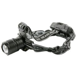   Fejlámpa, Strend Pro Headlight H4019, fekete, XHP70 LED, 10 W, 2000 lm, zoom, IP43, alumínium, akkumulátoros, 3 x 2000 mAh, USB töltés, 300 m hatótáv
