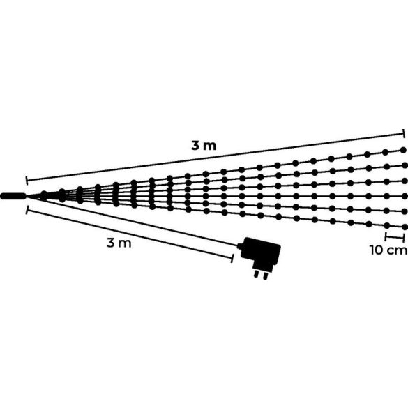 LED fényfüzér, MagicHome Vianoce Twisted Stars 1200S, 1200 LED, 3 m lánc, hidegfehér fény, egyszerű világítás, ezüst kábel, kültéri, 230 V, 50 Hz, 3 m betápkábel