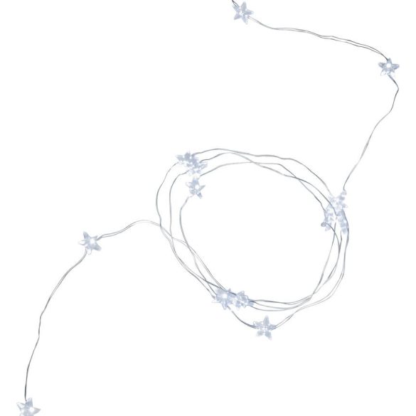 LED fényfüzér, MagicHome Vianoce Twisted Stars 180S, 180 db LED, 200 cm, hidegfehér, egyszerű világítás, kültéri, átlátszó kábel, 300 cm tápkábel