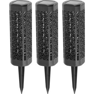 Napelemes kerti lámpa, Strend Pro Garden Kang, fekete, 31 cm, 1 LED, melegfehér fény, vízálló, 3 db