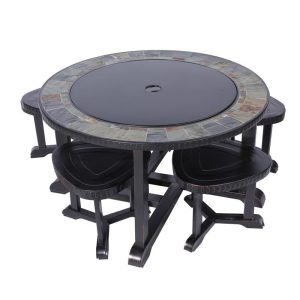 Strend Pro Grill fém tűzrakóhely 4 székkel - 105x75cm
