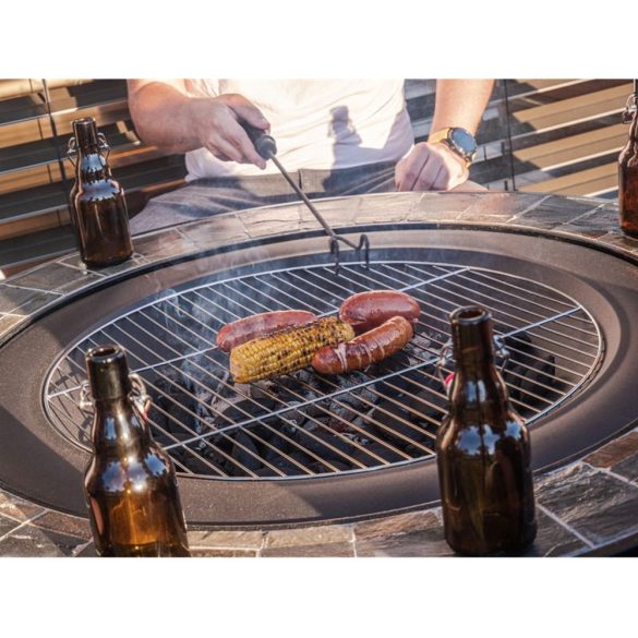 Strend Pro Grill fém tűzrakóhely 4 székkel - 105x75cm