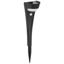   Napelemes kerti lámpa, Strend Pro Garden, fekete, 10,2 x 13 x 52,5 cm, 1 LED, mozgásérzékelővel, 3 m érzékelési távolság, melegfehér fényű, akkumulátoros