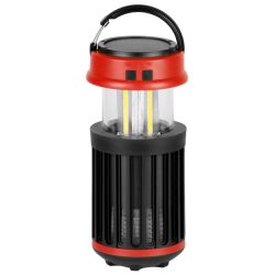   Kempinglámpa rovarcsapdával, Strend Pro, fekete, 15 x 8,6 cm, UV + fehér LED, napelemes, USB töltés, hordozható, ütésálló, vészvilágítás