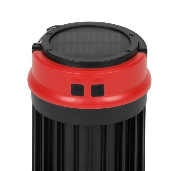 Kempinglámpa rovarcsapdával, Strend Pro, fekete, 15 x 8,6 cm, UV + fehér LED, napelemes, USB töltés, hordozható, ütésálló, vészvilágítás