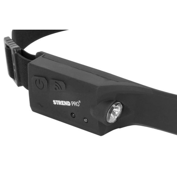 Fejlámpa, Strend Pro Headlight H4034, fekete, 200 lm, 1200 mAh, USB-s töltés, mozgásérzékelős, 4 világítási mód, 20 m hatótáv, LED + XPE, akkumulátoros