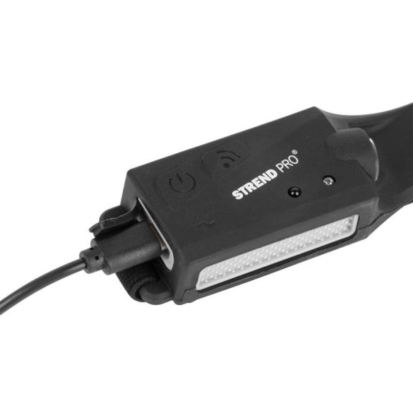 Fejlámpa, Strend Pro Headlight H4034, fekete, 200 lm, 1200 mAh, USB-s töltés, mozgásérzékelős, 4 világítási mód, 20 m hatótáv, LED + XPE, akkumulátoros