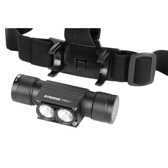 Fejlámpa, Strend Pro Headlight H4016, fekete, 2 x XPG LED, 500 lm, 2000 mAh, USB töltés, vízálló, 5 világítási mód, 100 m hatótáv, akkumulátoros
