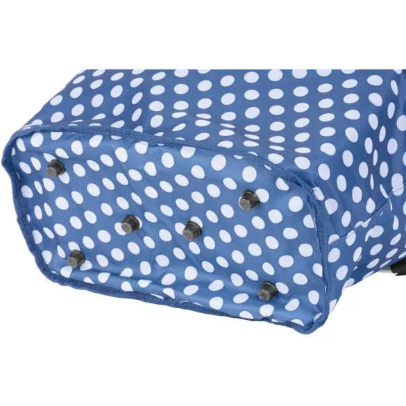 Strend Pro Flore összecsukható bevásárlókosár, kék mintás, 43 x 23 x 38 cm, 5 kg teherbírású, cipzáras belső zsebbel