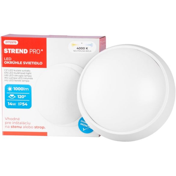 Mennyezeti LED lámpa, Strend Pro Bulkhead, kerek, 60 cm, 1000 lm, IP54, SMD LED 2835, 120° fényvetési szög