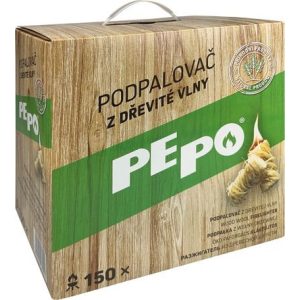 Gyújtó PE-PO® fagyapot, 150 db, gyújtó grillekhez, tűzhelyekhez, kandallókhoz, sütőkhöz