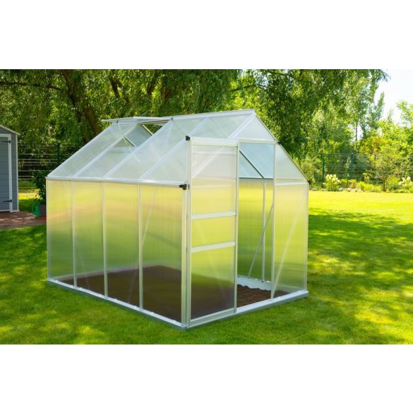 Üvegház, Strend Pro Garden, 250 x 190 x 195 cm, alumínium váz, 6 mm polikarbonát, stabil alappal, jó hőszigeteléssel