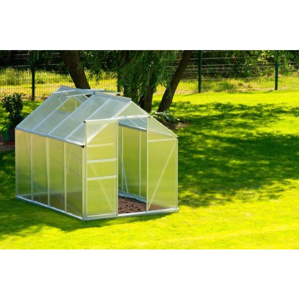 Üvegház, Strend Pro Garden, 250 x 190 x 195 cm, alumínium váz, 6 mm polikarbonát, stabil alappal, jó hőszigeteléssel