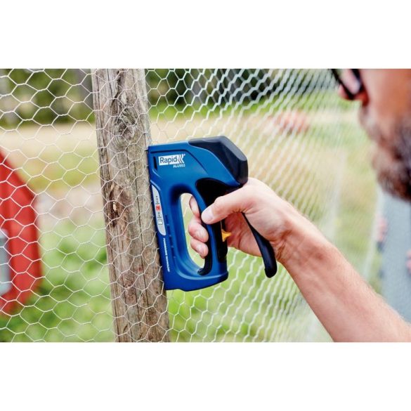 Kézi tűzőgép, szögbelövő, Rapid ALU953, sötétkék, 6-14 mm kapocshossz, 8-15 mm szeghossz, 53-as kapcsokhoz, alumínium burkolat, acél mechanika, kárpitos