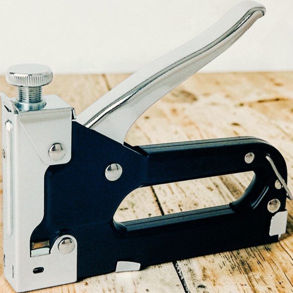 Kézi tűzőgép, Rapid Compacta, fekete/ezüst, 6–14 mm kapocshossz, 13-as kapcsokhoz, acél burkolat, acél mechanika, kárpitos