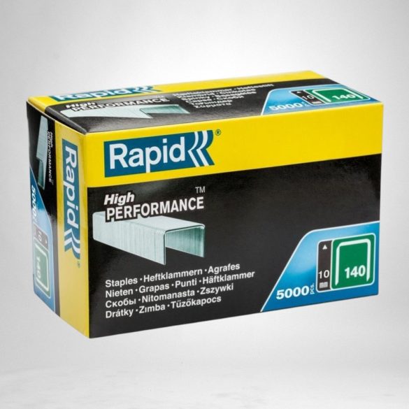 Tűzőgép kapocs, Rapid 140, 140-es kapocs, 10 x 10,6 x 1,3 mm, horganyzott acél, 5000 db