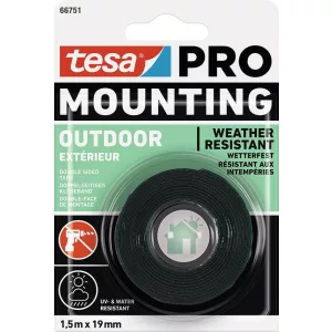 Ragasztószalag, Tesa, Mounting Pro Outdoor, 1,9 cm x 1,5 m, kétoldalas, kültéri, UV-álló, vízálló, erős