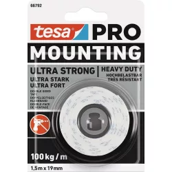   Ragasztószalag, Tesa Mounting Pro Ultra Strong, 1,9 cm x 1,5 m, kétoldalas, ultra erős, beltéri és kültéri