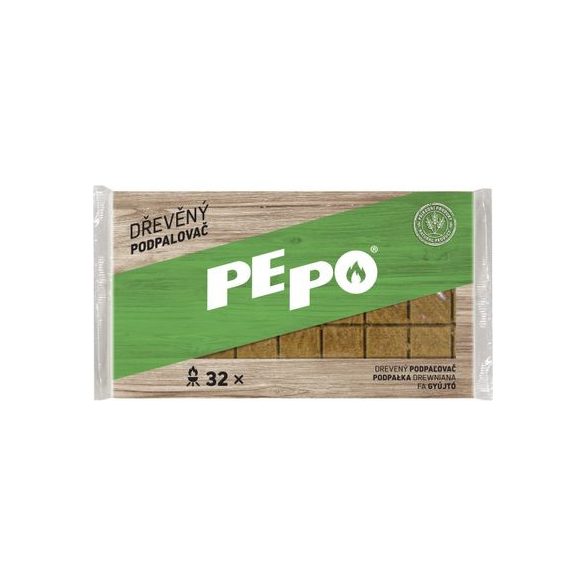 Gyújtós PE-PO® fa szilárd, 32 db, gyújtós grillhez, kályhához, kandallóhoz, kemencéhez