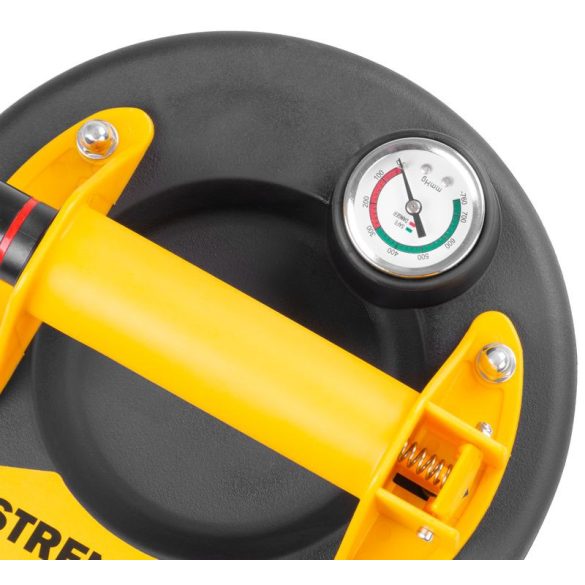 Üvegtartó Strend Pro, tapadókorongos, 1-kupolás, nyomásmérővel, 20 cm, max. 120 kg