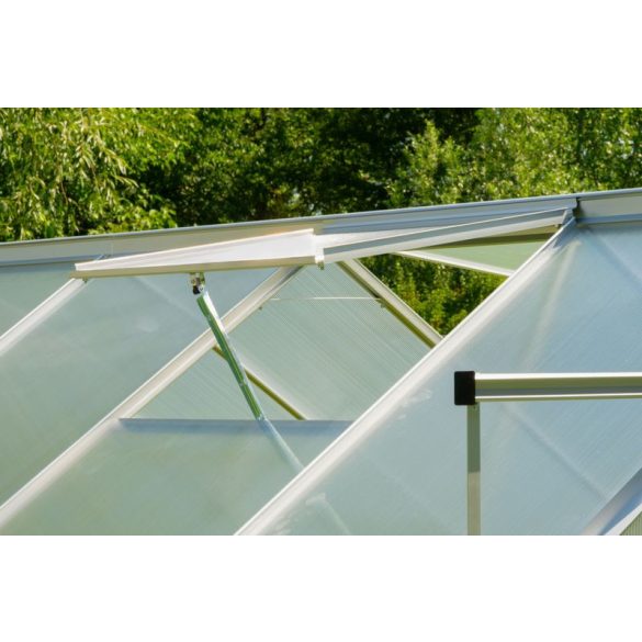 Üvegház, Strend Pro Garden, 250 x 370 x 195 cm, alumínium váz, 6 mm polikarbonát, acél talpazat, UV-szűrő, jégesőálló