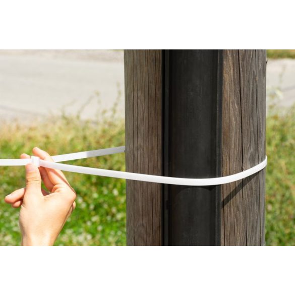 Kábelkötegelő, Strend Pro XXL CT66BW, fehér, 80 cm x 9 mm, extra erős, 50 db/csomag
