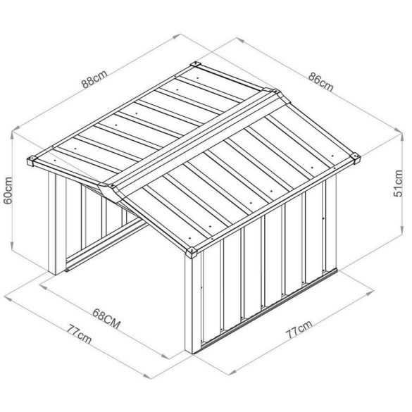 Robotfűnyíró garázs, Strend Pro Garden, antracit, fémlemez, horganyzott keret, korrózióálló, UV-védelem, gyorsan szerelhető