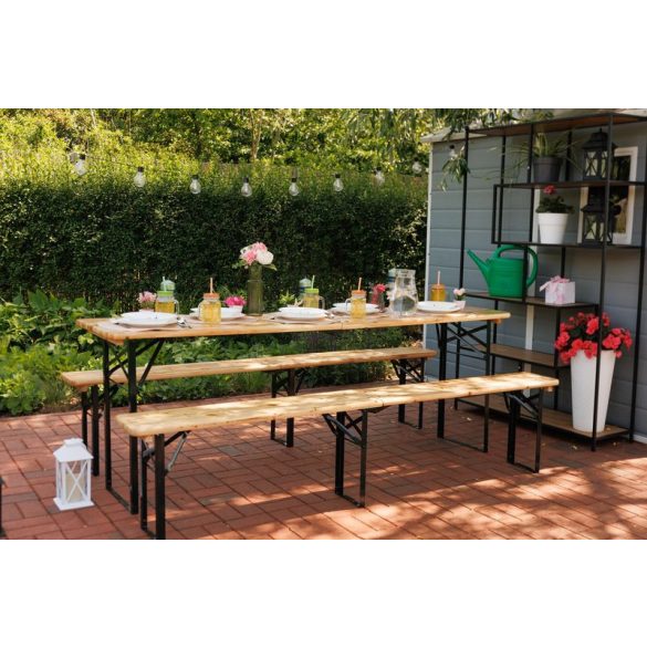 Napelemes kerti fényfüzér, Strend Pro Garden, izzó alakú, 10 LED, 2,7 m + 3 m kábel, akkumulátoros, automatikus kapcsolás