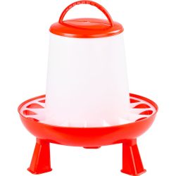   Baromfi etető, Strend Pro Garden Goodfarm, 9 kg, piros, műanyag, lábakkal, védőrácsos, folyamatos takarmányadagolás