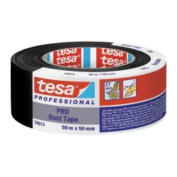   Ragasztószalag, Tesa Pro Duct Tape, fekete, 5 cm x 50 m, polietilén bevonatú, vízálló, könnyen letekerhető, erős