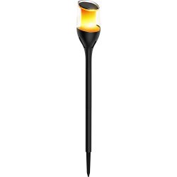   Napelemes kerti lámpa, Strend Pro Garden Blaze, fekete, 65 cm, 12 LED, melegfehér fény, vízálló, tartós műanyag, földbe szúrható