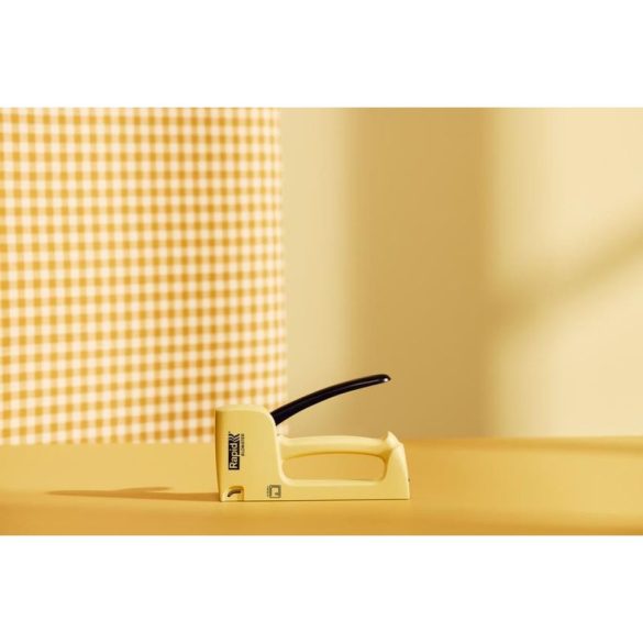 Kézi tűzőgép, Rapid Spirit of Sweden Blomster R13, sárga, 4–10 mm kapocshossz, 13-as kapcsokhoz, műanyag burkolat, acél mechanika, kárpitos