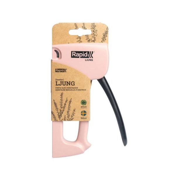 Kézi tűzőgép, Rapid Spirit of Sweden Ljung R13, rózsaszín, 4–10 mm kapocshossz, 13-as kapcsokhoz, műanyag burkolat, acél mechanika, kárpitos
