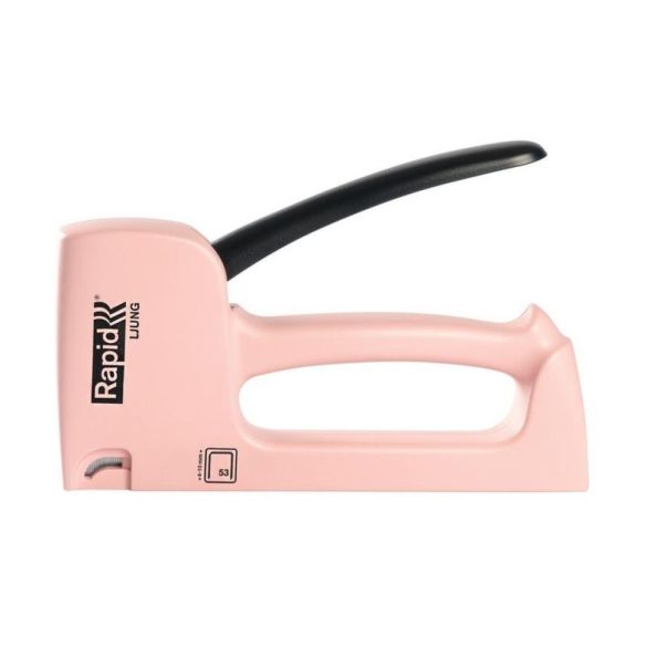Kézi tűzőgép, Rapid Spirit of Sweden Ljung R53, rózsaszín, 4–10 mm kapocshossz, 53-as kapcsokhoz, műanyag burkolat, acél mechanika, kárpitos